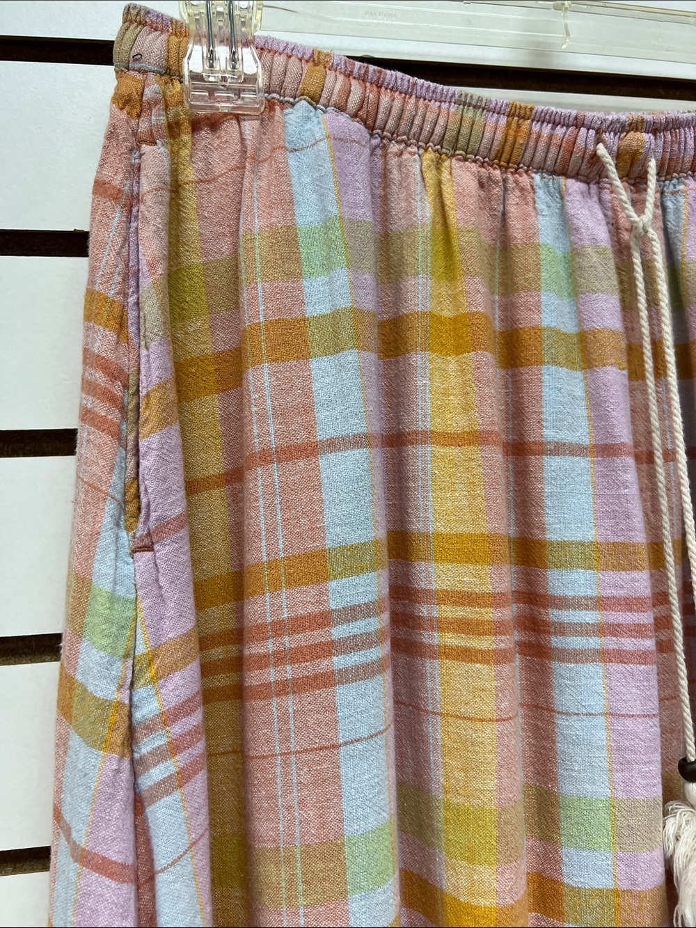 American Eagle Outfitters Pastel Plaid Midi Skirt in Pink and Mustard - Picture 2 of 3